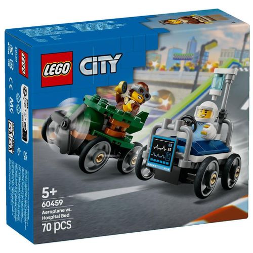 LEGO City - Pack de bolides de course : avion contre lit d'hôpital - 60459