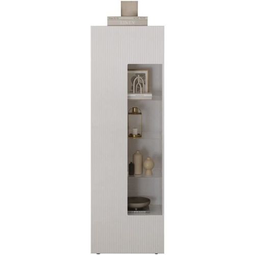 Vitrine AUCUNE RICCIONE 1 porte blanc laqué brillant L60xP42xH186 cm
