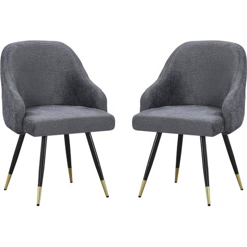 Lot de 2 chaises en tissu "Harmony" - 54 x 57 x 90 cm - Gris