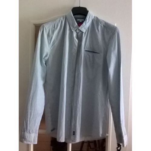 Chemise Jules Slim Taille L Fines Rayures Vertes