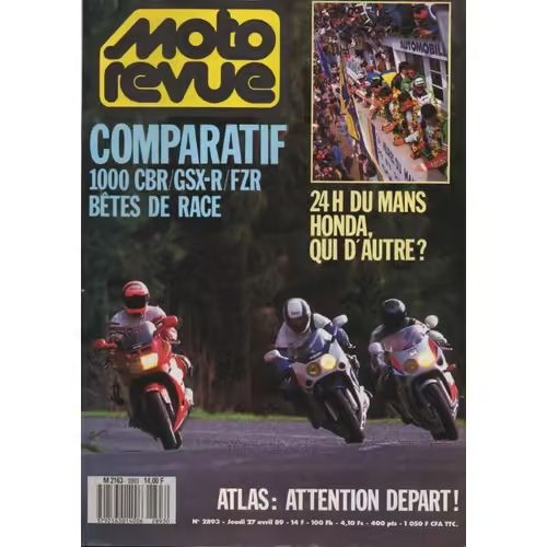 Moto Revue 2893 De 1989 24h Du Mans,Yamaha Fzr1000,Honda Cbr1000,Suzuki Gsxr1100,Portugal Mx125,Leisk