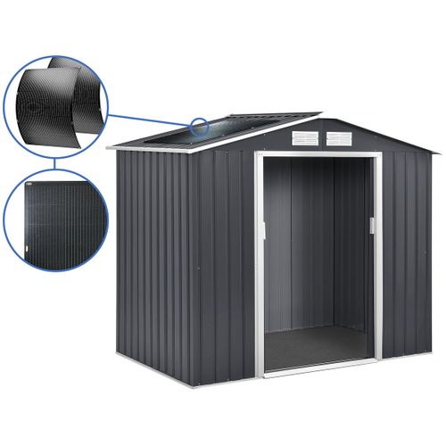 Abri De Jardin Métal - "Vegas" - 4.07 M² Avec Panneaux Solaires