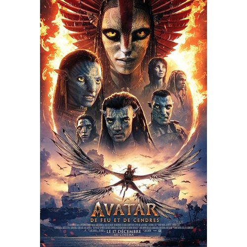 Avatar, De Feu Et De Cendres - Affiche Roulée Originale De Cinéma - Format 120x160 Cm - De James Cameron Avec Sam Worthington, Zoe Saldaña, Sigourney Weaver, Stephen Lang, Oona Chaplin / 3 - 2025