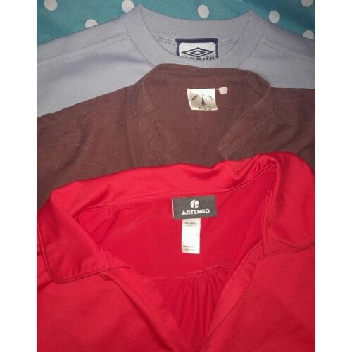 3 T-Shirt Gris Marron Rouge Umbro, Mani Import Et Artengo Taille L