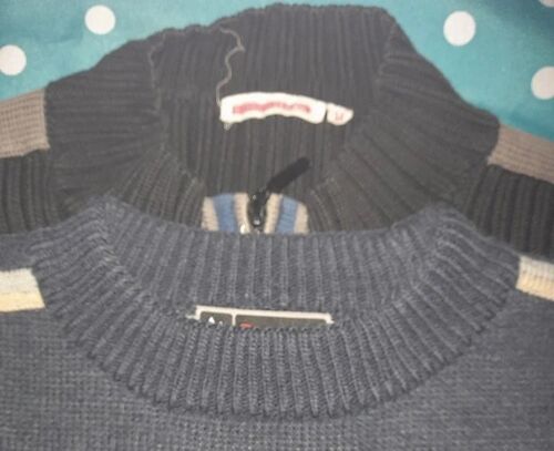Pull + Veste En Laine Noir Et Bleu Quechua Quiksilver Taille 14 Ans