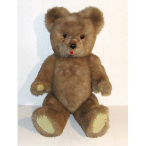 peluche ours articulé ancien nounours yeux oranges 54 cm