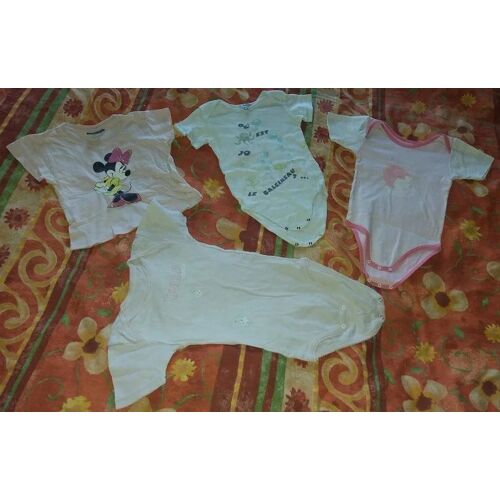 3 Body + 1 T-Shirt Manches Courtes - Rose Et Blanc - Mini Disney P'tit Béguin - 4 Pièces - 2 Ans - Fille