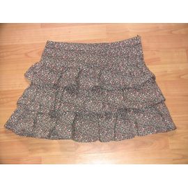 Jupe Imprimée À Volants Taille 38 Camaïeu