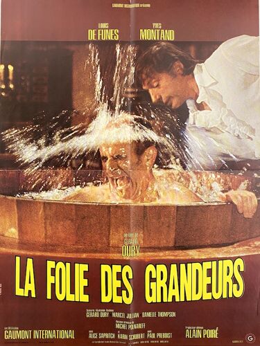 La Folie Des Grandeurs - Véritable Affiche De Cinéma Pliée - Format 60x80 Cm - De Gérard Oury Avec Louis De Funès, Yves Montand, Alice Sapritch, Paul Préboist, Karin Schubert - 1971 #