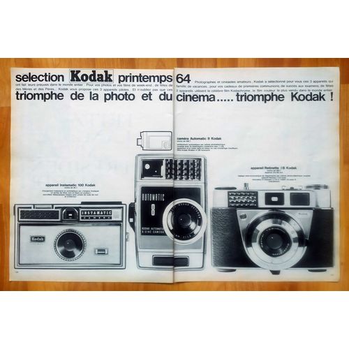 Publicité Papier - Appareils Photos Kodak De 1964