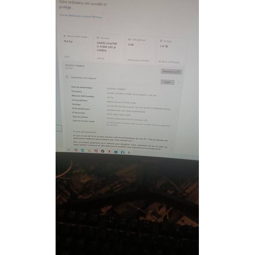 Pc gamer avec écran nzxt intel core i7 4.0 ghz