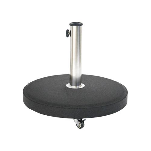 Pied De Parasol Rond 4 Roues Terlando 25 Kg Béton Et Acier Inoxydable - Hespéride