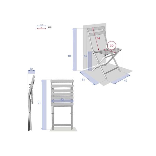 Lot De 2 Chaises De Jardin Métal Pliante Greensboro Café - Hespéride