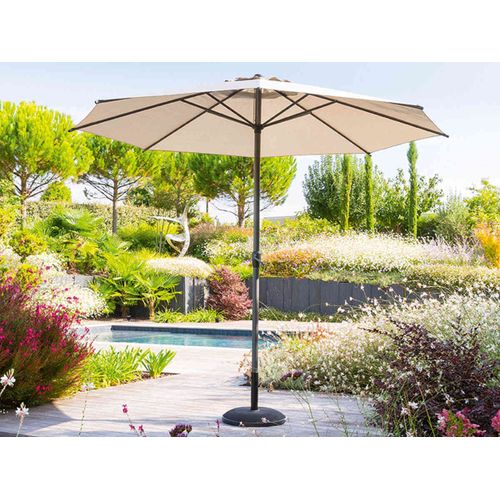 Parasol Droit Rond Loompa Taupe - 3 M - Hespéride