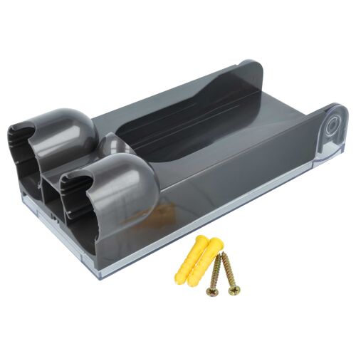 vhbw Support universel pour tuyau compatible avec Dyson Cyclone V10 Absolute Pro manche téléscopique de 32/35mm aspirateur - Montage au mur gris