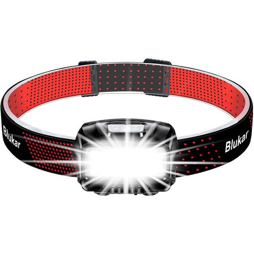 Lampe Frontale Rechargeable, Super Lumineux Étanche Léger Torche Frontale Led Puissante Avec Voyant Rouge, 8 Modes D'éclairage, Détecteur De Mouvement, 30h D'autonomie Pour Course/Camping