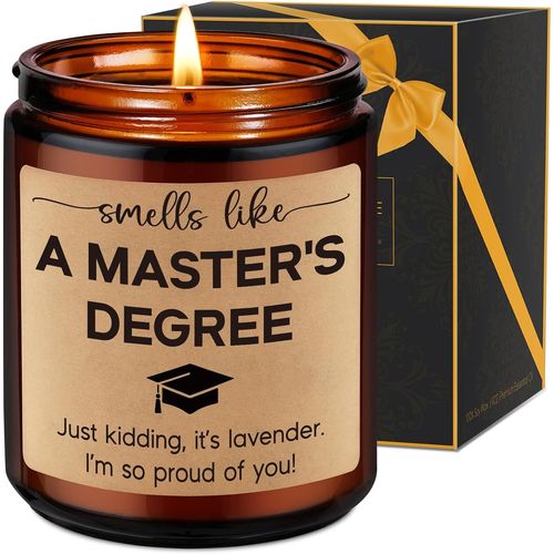 Bougie Parfumee Cadeau Diplome Master, Senteur Humoristique, Idee Present Graduation Femme Homme, Fete Academique