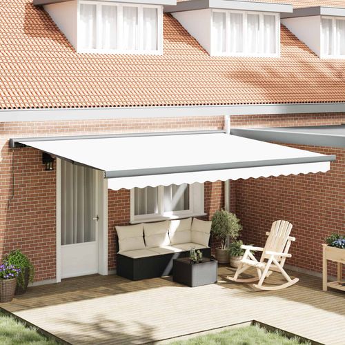 Vidaxl Auvent Rétractable Blanc 4 ×3 M Toile