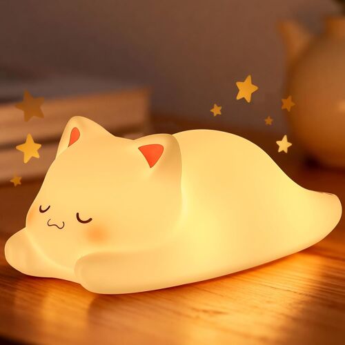 SUBZONAL-Veilleuse Bébé Enfant Avec Minuterie 1/3 Heure - Kitty Chat Colorée - Cadeau pour Enfants (Mimi)
