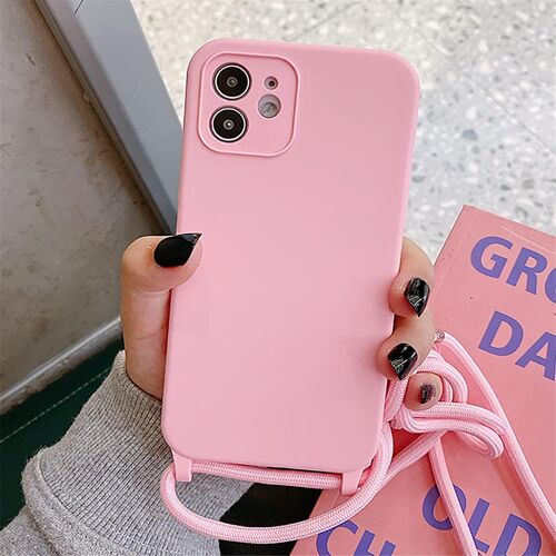 TRAHOO-Coque pour iPhone 12 Pro avec Cordon de Collier, Coque iPhone 12 Pro Silicone TPU Bumper Cover [Lanière avec Cordon Réglable Longueur Chaîne] Housse pour iPhone 12 Pro Case, Briller