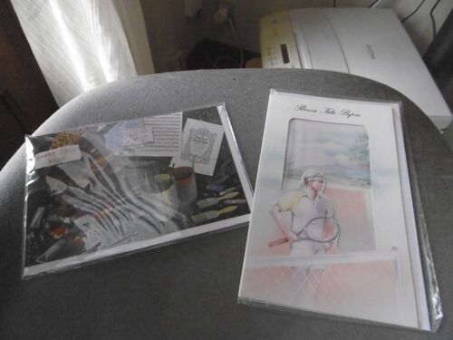 Cartes Postales Doubles 11x17cm Avec Enveloppes Bonne Fete Papa Sports Lot De 2 Serie 11/2