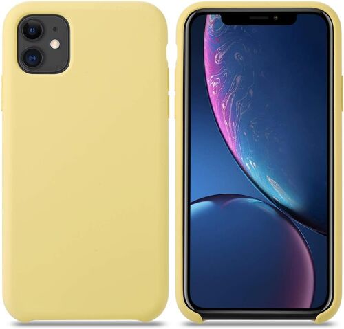 TRAHOO-Coque pour iPhone 11 Pro Protection Silicone Liquide Fine Case Originale Étui Gel Antichoc Protection avec Tissu Microfibre Coussin Coque pour iPhone 11 Pro. (Jaune, pour iPhone 11 Pro 5.8'')