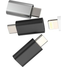TRAHOO-Lot de 3 adaptateurs Lightning vers USB C pour iPhone 16 Pro Max Type C pour Apple MFi, Câble de chargeur, pour iPad MacBook Compatible avec Samsung S25 Thunderbolt Accessoires de voiture