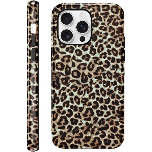 TRAHOO-Coque pour iPhone 16 Pro, Aesthetic Design Léopard Motif Housse Etui Rigide Adaptée Étui, Antichoc Anti-Rayures Élégant Protection Femme Fille Bumper Case pour iPhone 16 Pro 6,3'', Animaux