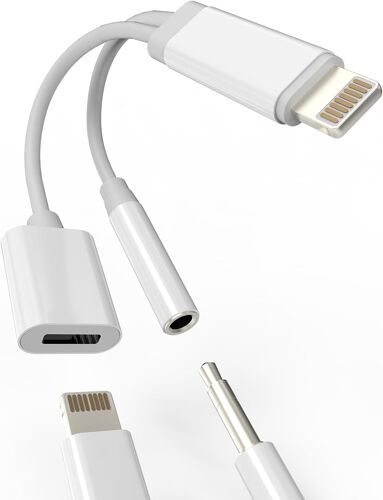 TRAHOO-Adaptateur Lightning A AUX Audio(2 en 1)Pour Iphone 14 13 Charge Jack Câble Pour Apple MFI Certifié Adaptateur Câble Chargeur Écouteurs Accessoires 3,5mm Headphone Pour iPad Ighting SDoppiateu