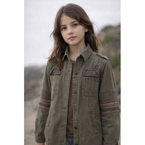 Chemise Kaki Aztèque Zara Kids 11-12 Ans – Style Bohème Vintage Unisexe