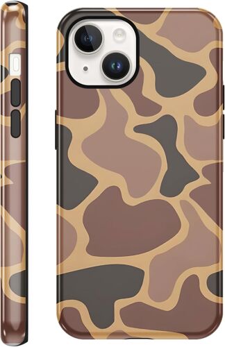 TRAHOO-Coque pour iPhone 14/iPhone 13, Aesthetic Design B?uf Motif Housse Etui Rigide Adaptée Étui, Antichoc Anti-Rayures Élégant Protection Caméra Femme Fille Bumper Case pour iPhone 13 6,1'', Art