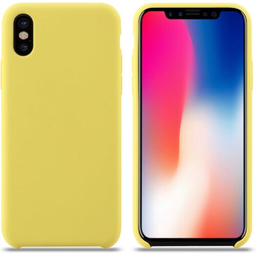 TRAHOO-Coque iPhone XS Max, Silicone Liquide Fine Originale Étui Ultra Slim Gel Antichoc Protection Coque Silicone avec Tissu Microfibre Coussin Coveri pour Apple iPhone XS Max. (XS Max 6.5'', Jaune)