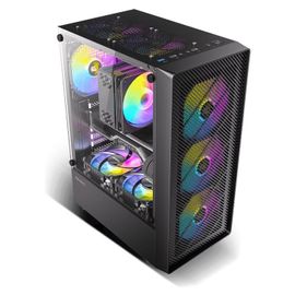 Antec AX26 RGB ELITE - Mid tower jeux - ATX - panneau latéral fenêtré (verre trempé) - pas d'alimentation - USB/Audio