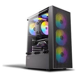 Antec AX27 RGB ELITE - Mid tower jeux - panneau latéral fenêtré (verre trempé) - pas d'alimentation - USB/Audio/Mic