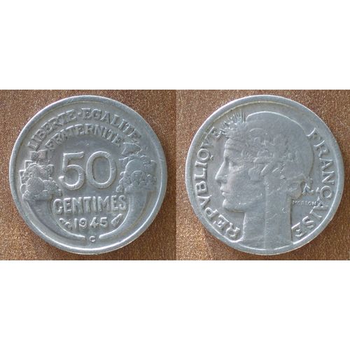 France 50 Centimes 1945 C Castelsarrazin Piece Francs