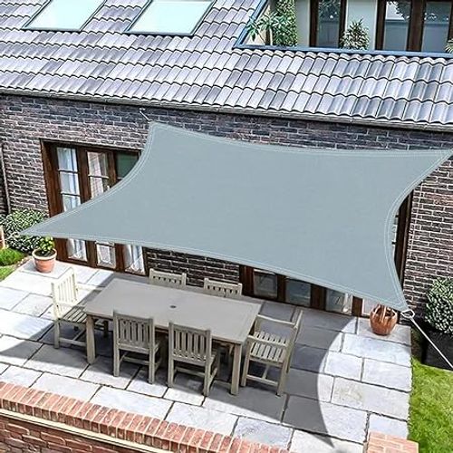 Voile Solaire Phyles, Imperméable Et Résistante Aux Uv, En Polyéthylène 210d, Rectangulaire 3 X 4 M, Grise.