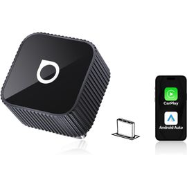 2026 Amélioré Ottocast Mini Slim (Édition Usb-C), 2-En-1 Sans Fil Adaptateur Carplay & Android Auto Pour Ios 10+ & Android 11+, Multi-Utilisateurs, Plug & Play Convertit Le Filaire En Sans Fil (Noir)
