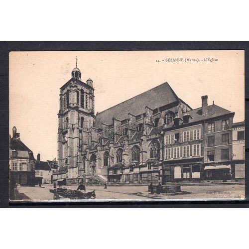 Carte Postale Cpa 51 Sezanne L' Eglise Carte Animee Dos Vierge Divisee