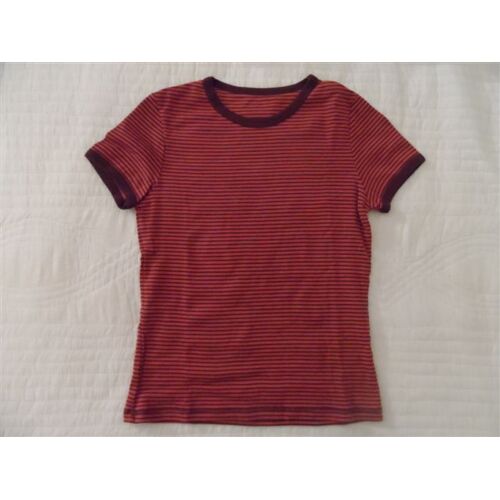 Tee-Shirt Jersey Coton Rayé Vieux Rose Et Marron La Redoute