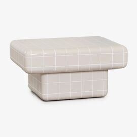 Table basse rectangulaire en ciment et fibre de verre Eleonor 70 x 50 cm