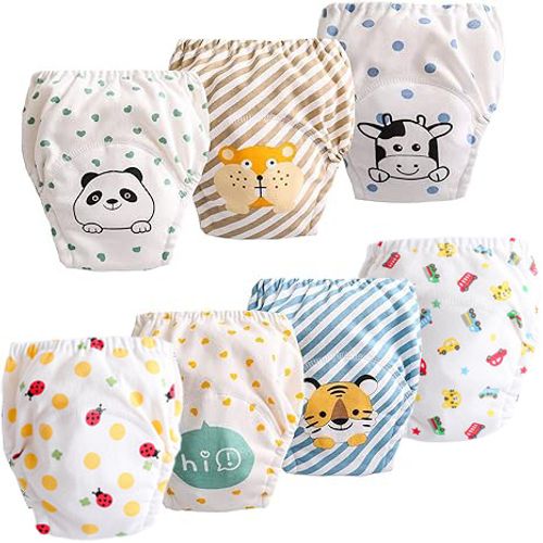 Culottes D'apprentissage De La Propreté Pour Garçons Et Filles - 7 Pièces En Coton Pur - Couches Lavables Et Imperméables Réutilisables - Taille Xl 40-68 Cm - Sous-Vêtements Absorbants Pour Bébé