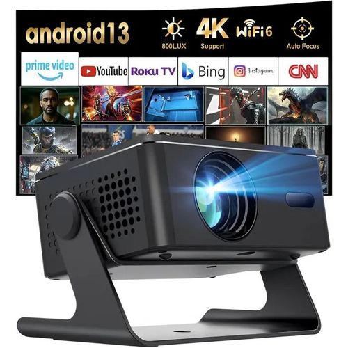 Vidéoprojecteur intelligent-Android,FHD 1080P,Auto Keystone,Wifi 6,Bluetooth 5.0,Rotatif 180°,4K Home Cinéma