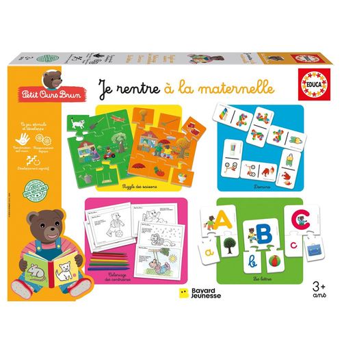 Coffret Multi Jeux Educa Je Rentre À La Maternelle Petit Ours Brun