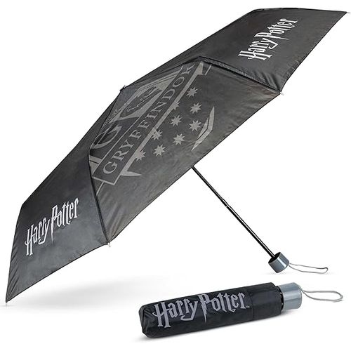 BONNYCO Parapluie Résistant au Vent Harry Potter. Parapluie Compact Noir avec Structure Renforcée, Pliable pour Sac, Sac à Dos ou Voyage. Mini Parapluie de Poche, Cadeau Original pour Hommes et Femmes