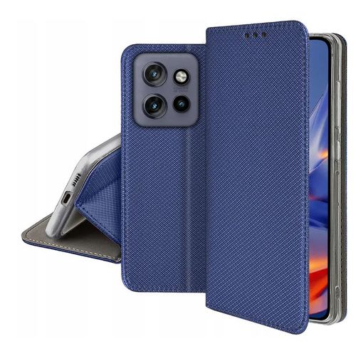 Housse pour Motorola Edge 50 Neo / 60 Neo 5G / ThinkPhone 25 - etui coque pochette portefeuille + film ecran - BLEU MAGNET