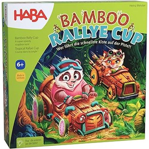 Haba Bamboo Rallye Cup ¿ Jeu De Dés Et Plateau Pour Enfants Dès 6 Ans ¿ Avec Klaxon En Bois Rigolo ¿ Interactions Animées Avec Facteur De Frustration ¿ 2010883001