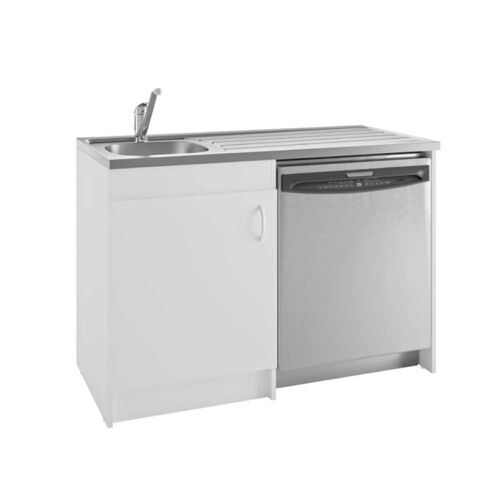 Meuble sous-évier NEOVA S15V01057 L 1200 mm blanc 1 porte joue intégrée