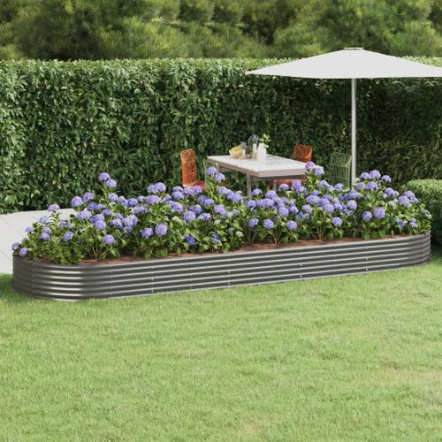 Prolenta Premium - Lit Surélevé De Jardin Acier Galvanisé 450x140x36cm Gris