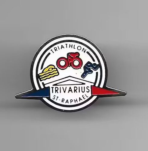 Pins Triathlon Frivarius St Raphael Var 83 / Natation Cyclisme Course A Pieds / Base Argentée