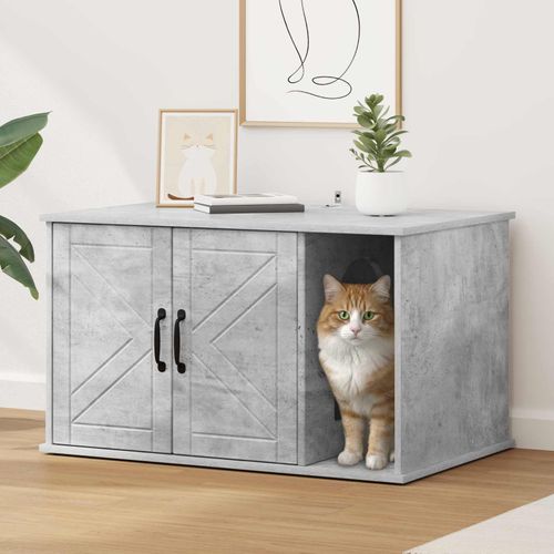 Vidaxl Maison Pour Chat Béton 85 X 55 X 50 Cm Bois D'ingénierie